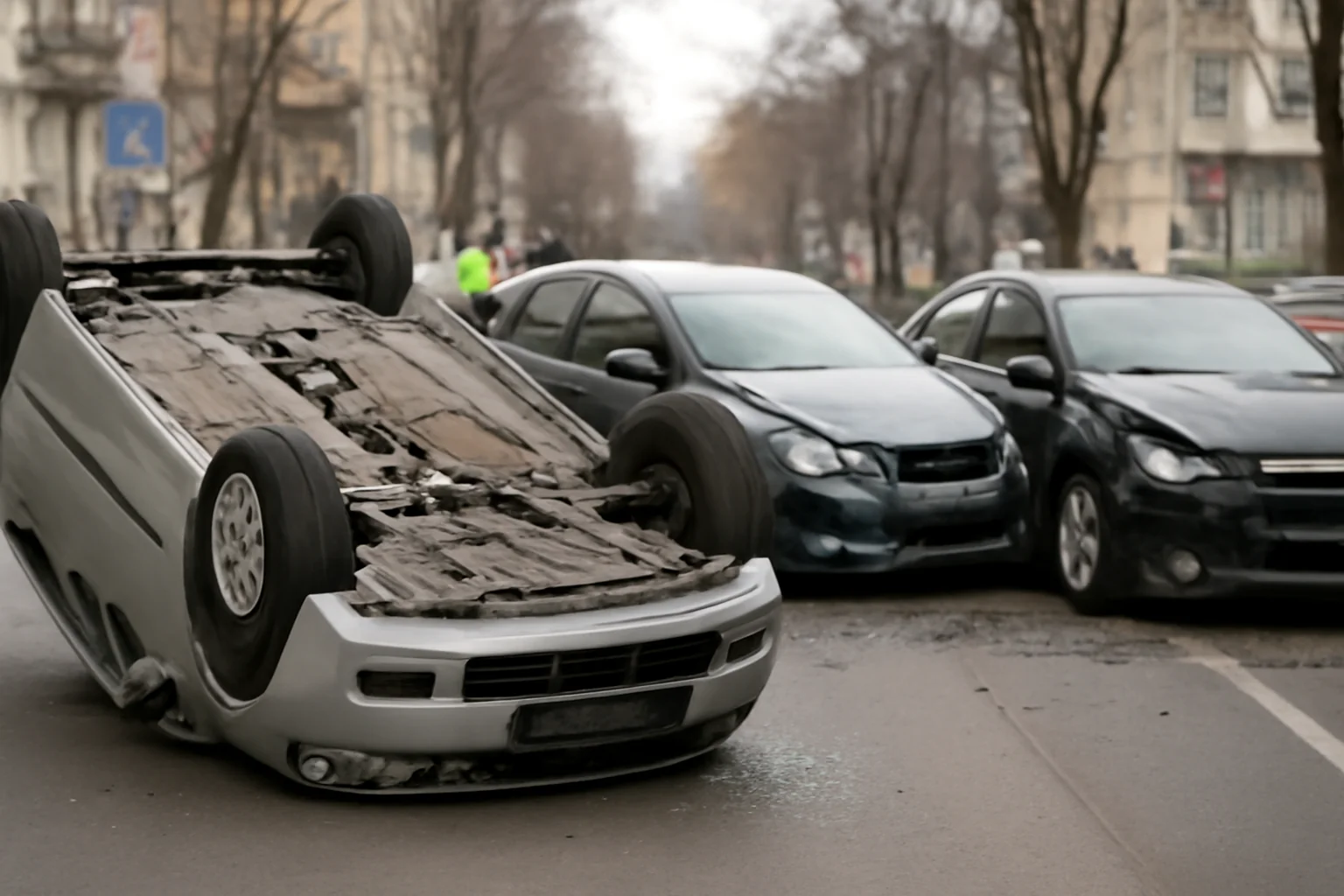 Accident cu trei mașini în municipiul Bacău, produs seara pe 22 ianuarie
