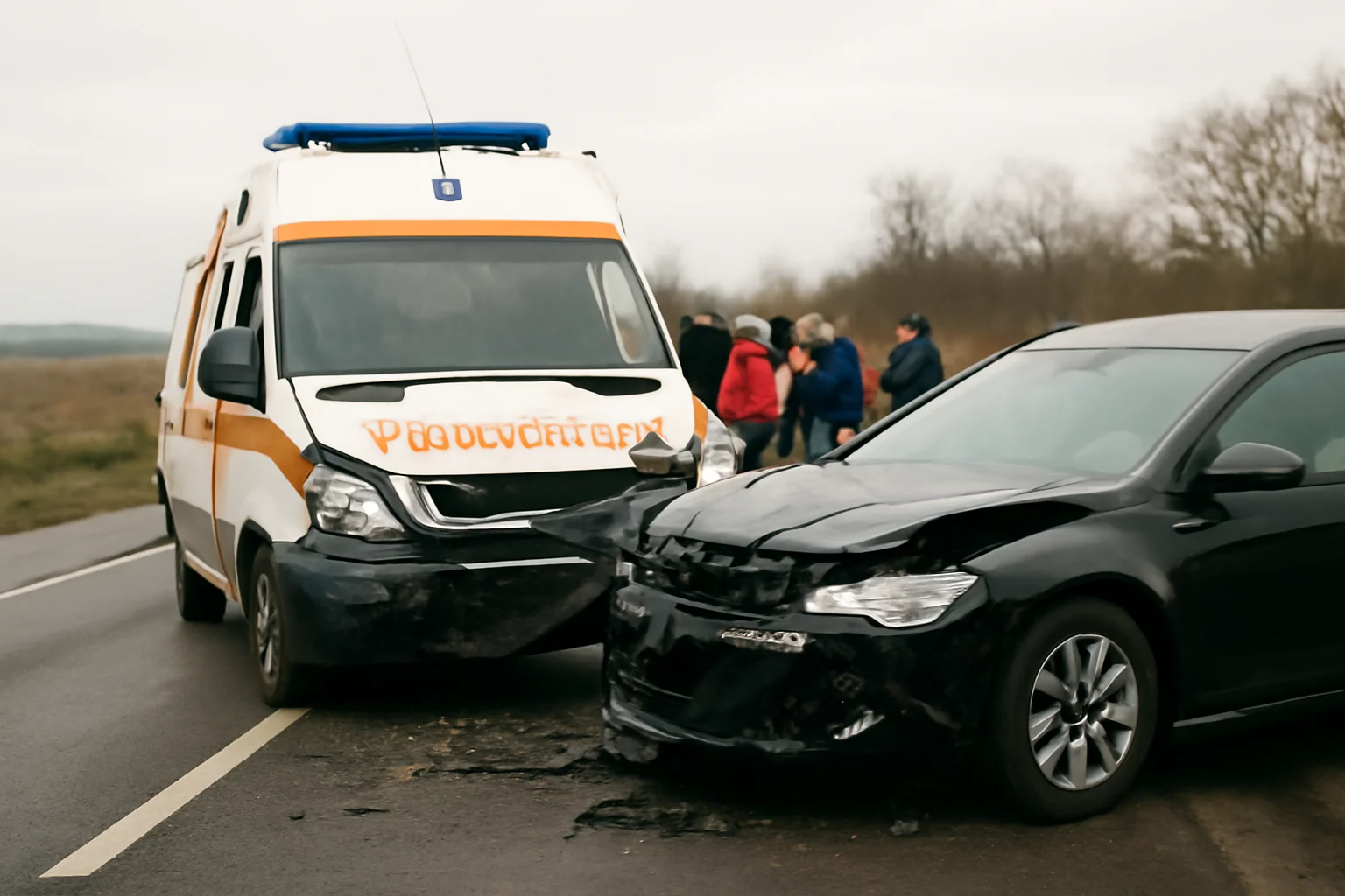 Accident rutier cu ambulanță pe DN2-E85, în județul Bacău: cinci persoane rănite