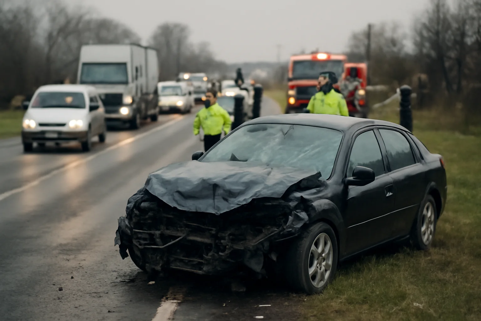 Accident rutier mortal pe E85, lângă Bacău, în zona localității Traian (Săbăoani)
