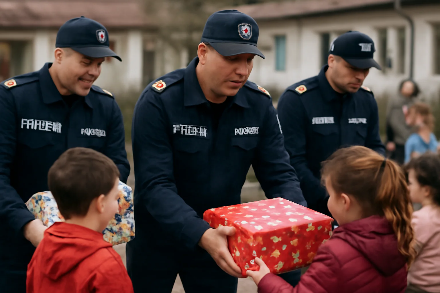 Acțiune socială la Bacău: pompierii ISU aduc cadouri copiilor de la Centrul „Daniel”