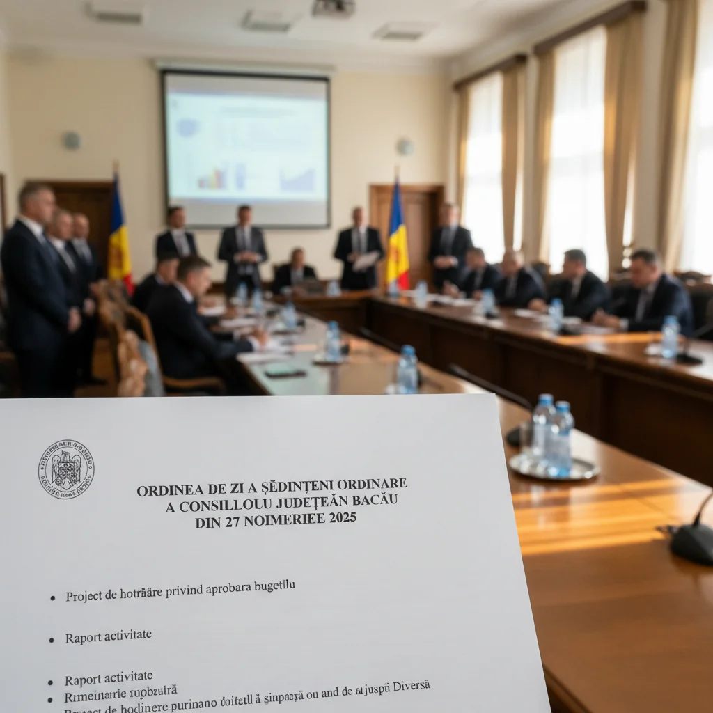 Agenda ședinței ordinare a Consiliului Județean Bacău din 27 noiembrie 2025