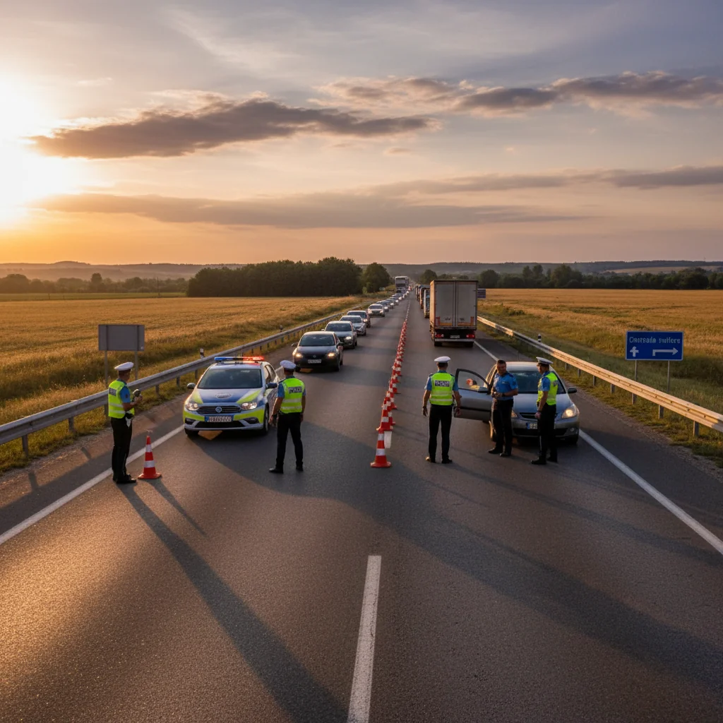 Amenzi de peste 26.000 lei în urma controalelor rutiere pe drumul morții E85, zona Răcăciuni