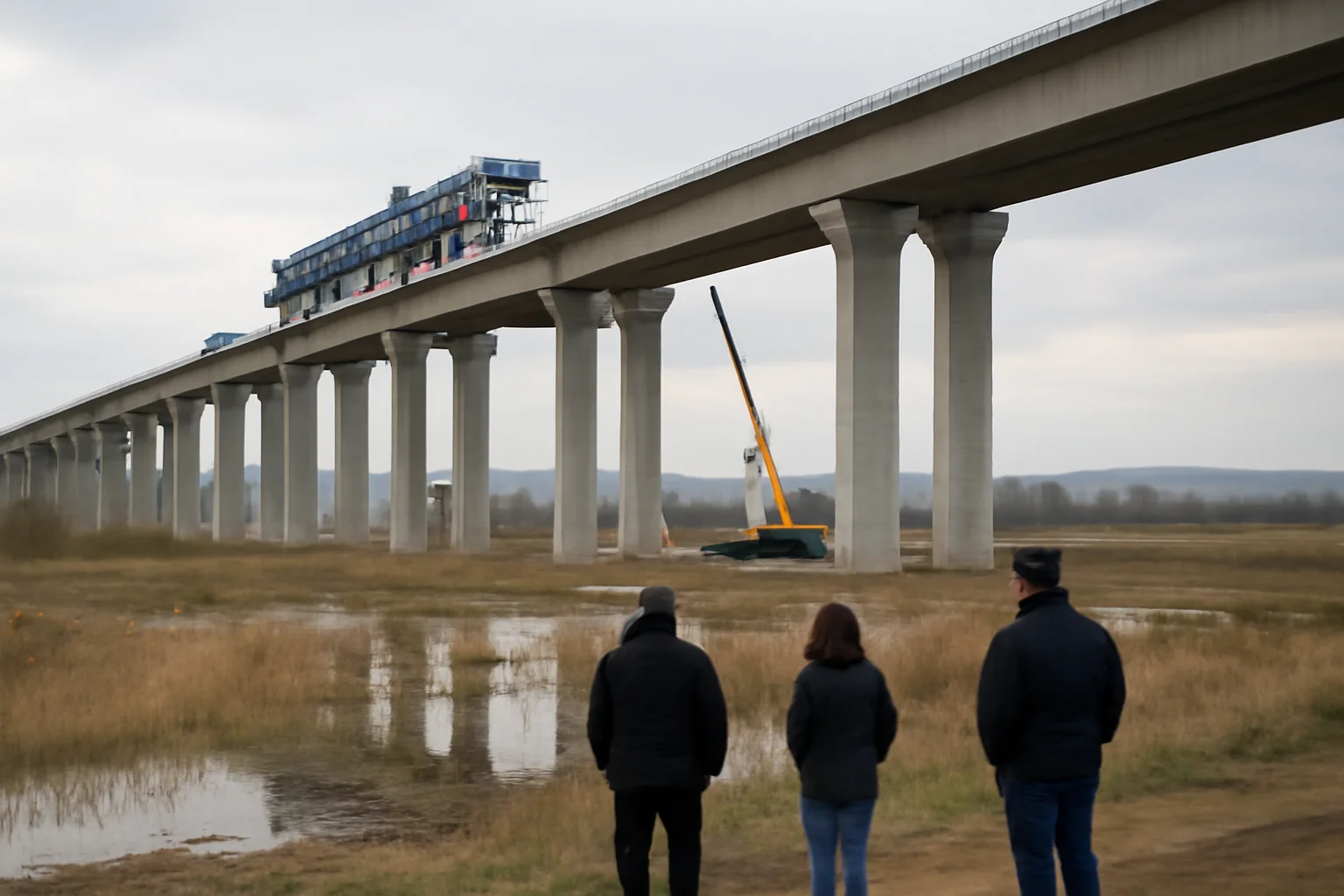Autostrada Moldovei A7: Uriaș viaduct la Cleja în construcție