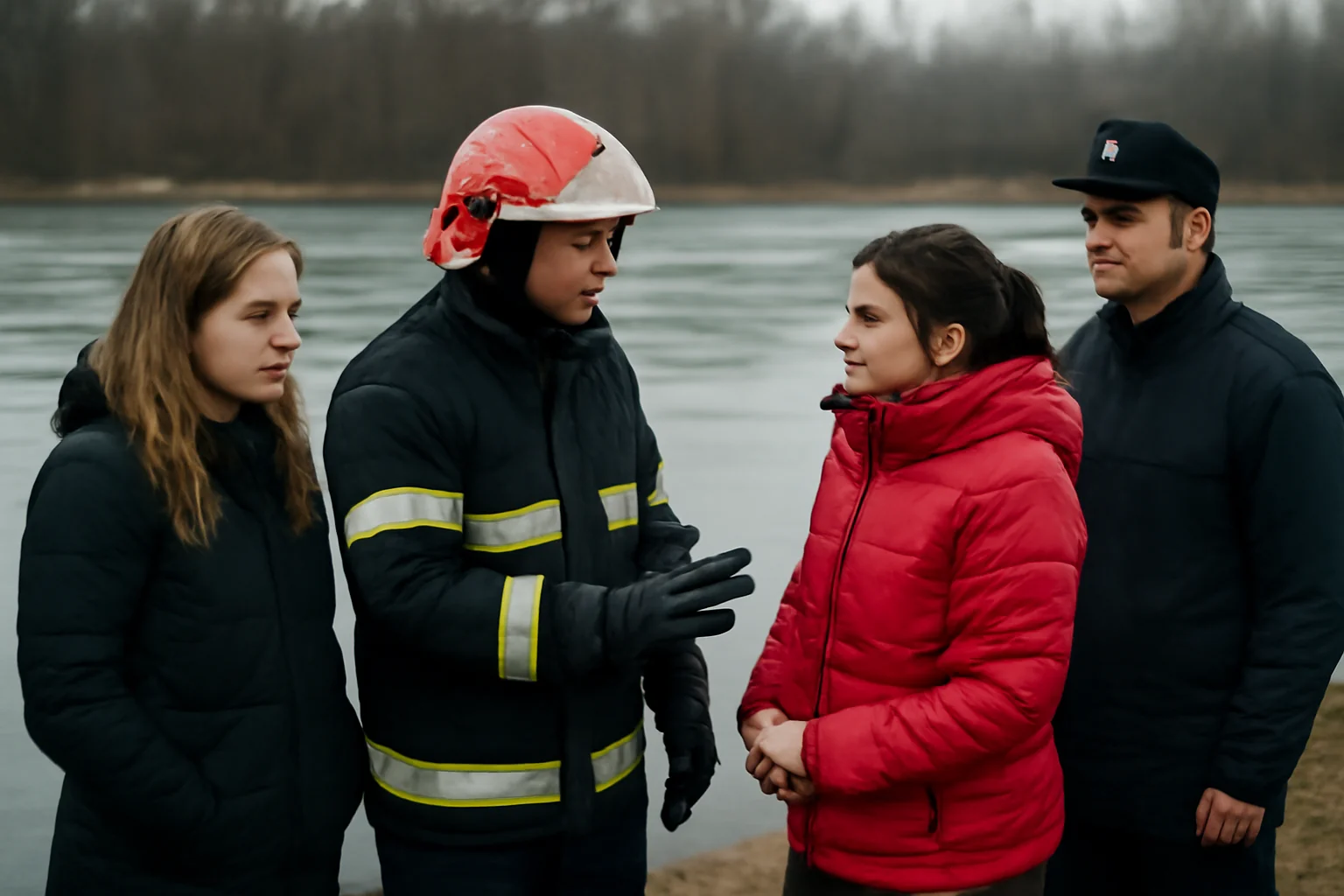 Avertisment la Bacău privind pericolul apelor înghețate, după salvarea unei femei din lac