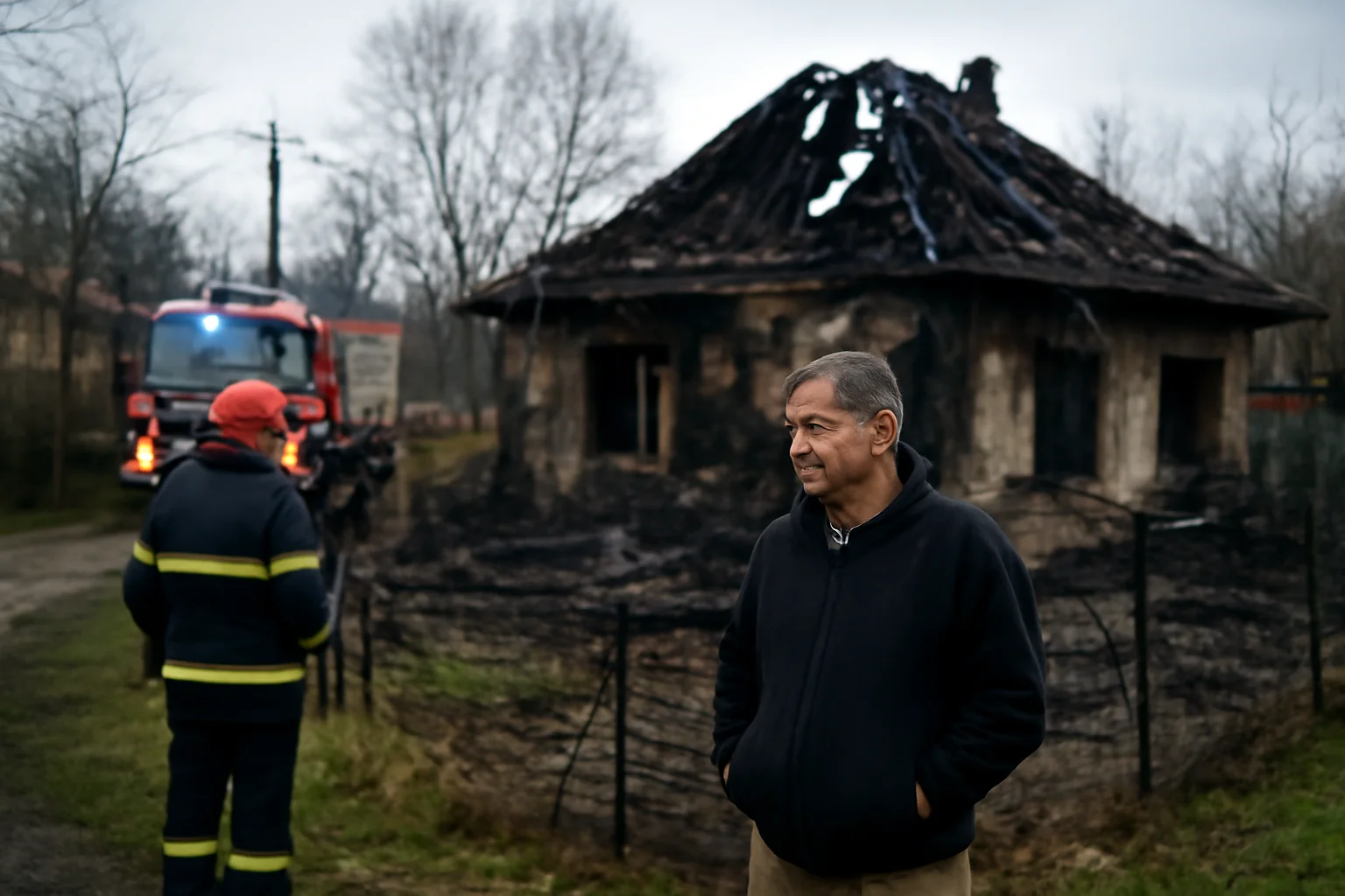 bărbat de 50 de ani găsit carbonizat după un incendiu devastator