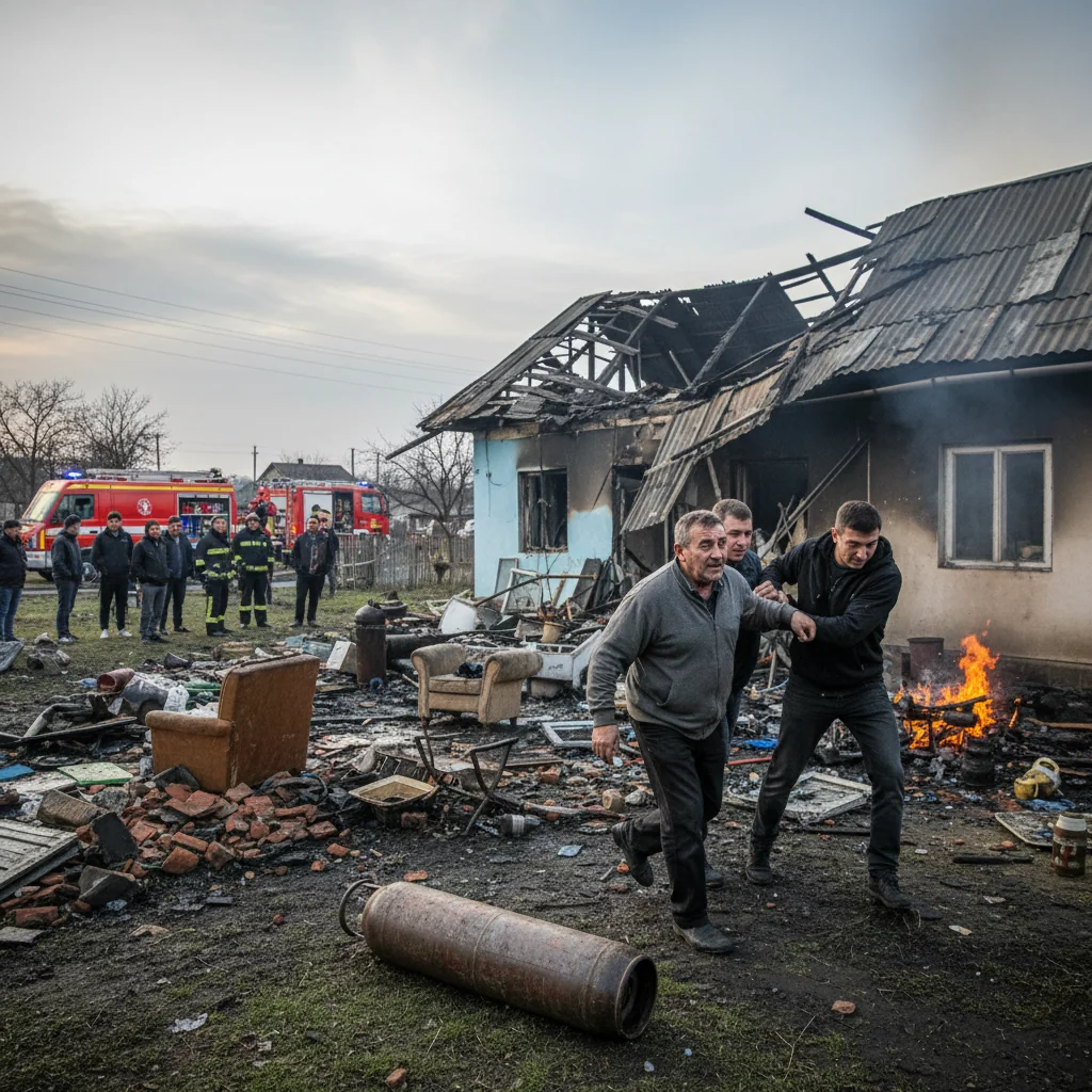 Bărbat de 59 de ani rănit de suflul exploziei
