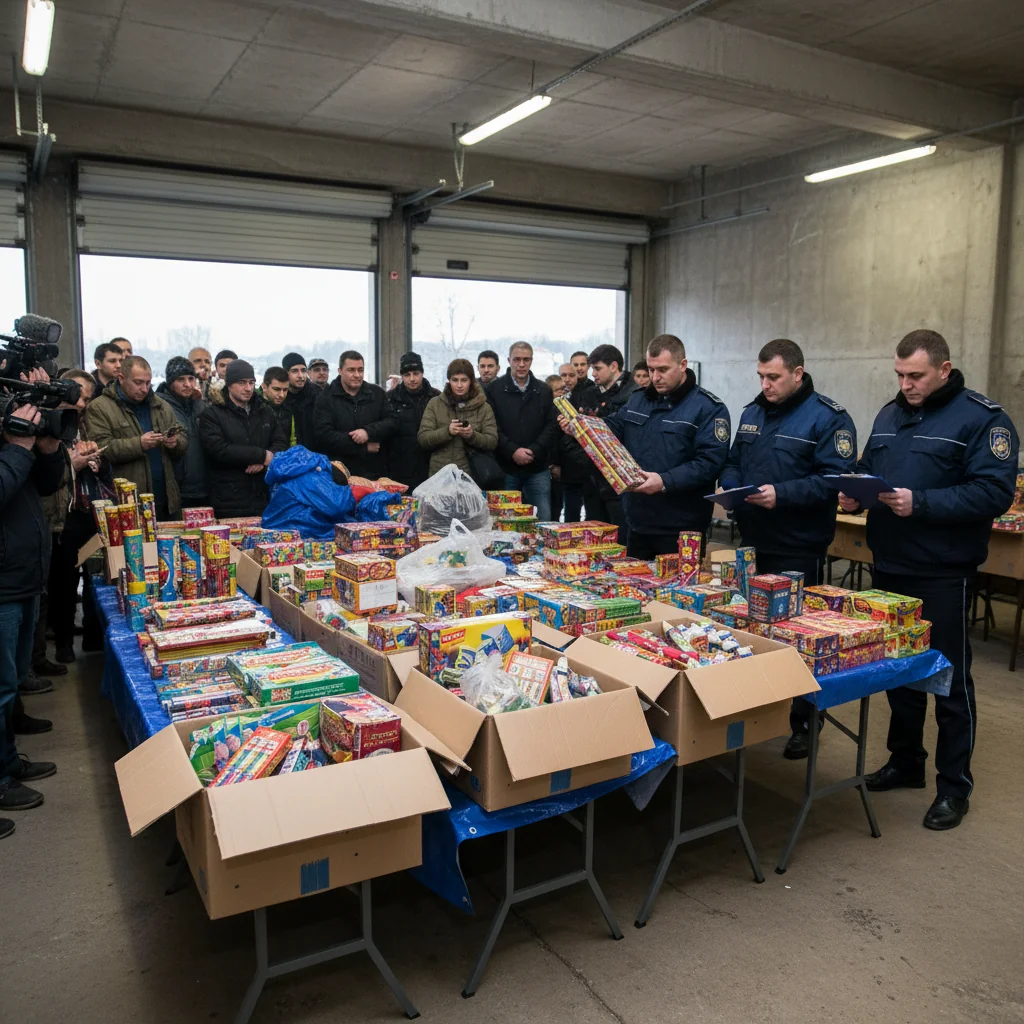 Confiscare masivă de petarde și artificii de la un comerciant din Bacău