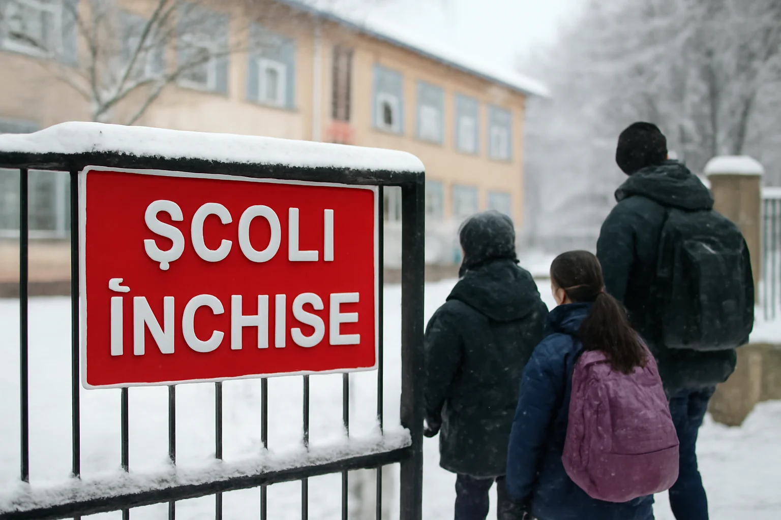 Cursuri suspendate sau mutate online în școli din Bacău din cauza ninsorilor și viscolului