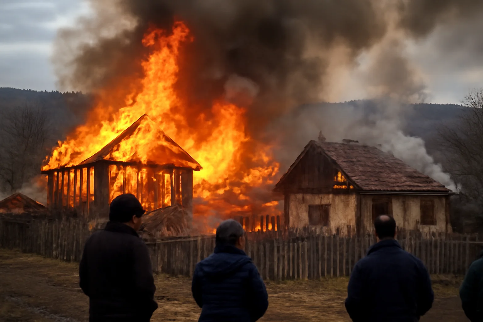 Flăcări devastatoare în Lupaști, comuna Mănăstirea Cașin – trei locuințe mistuite de incendiu UPDATE