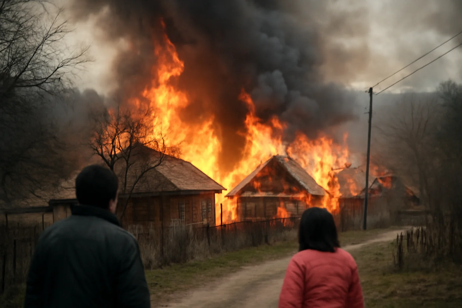 Flăcările mistuie trei locuințe în Poiana Sărata