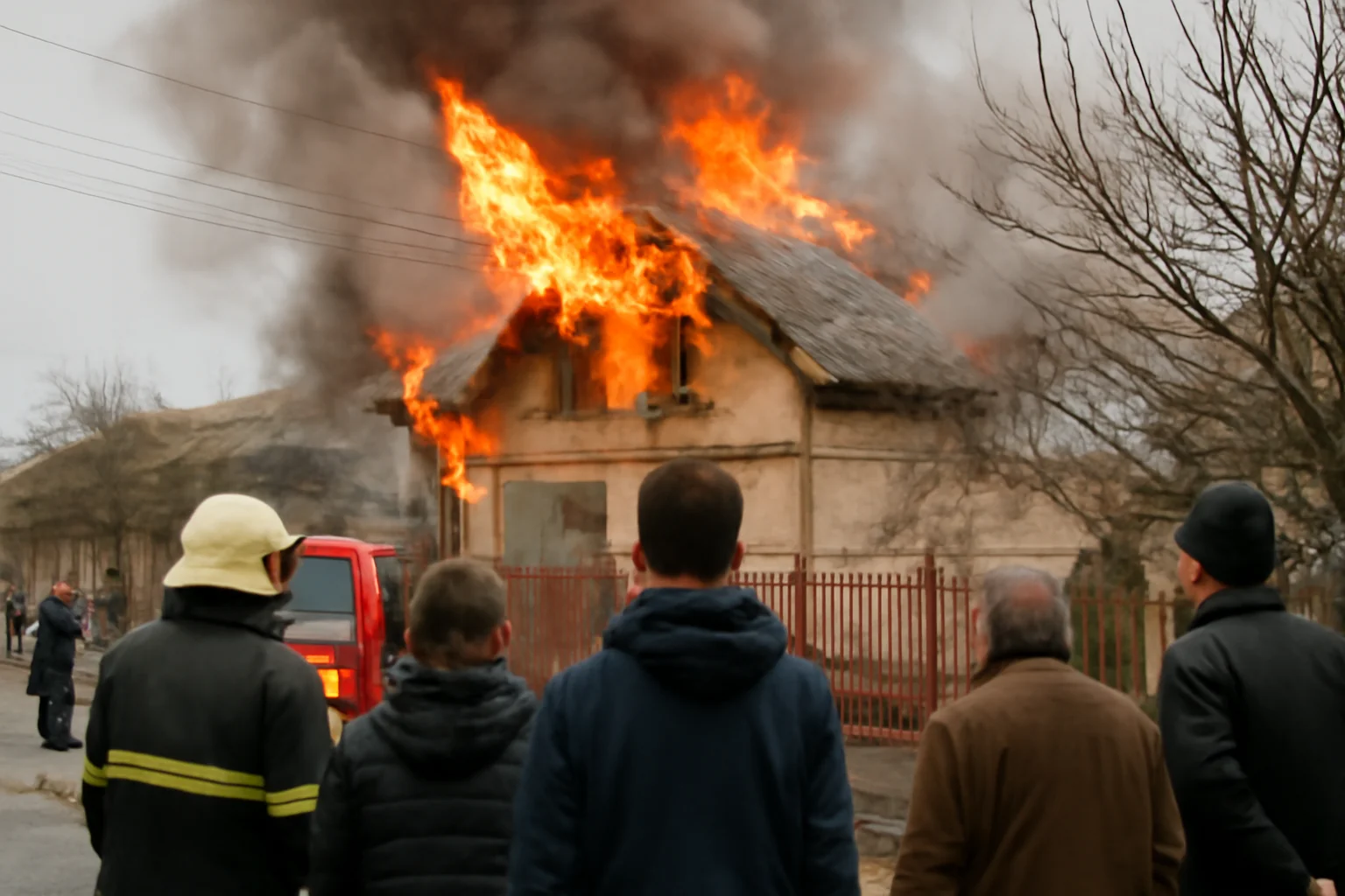 FOTO Foc la o locuință de pe strada Neptun din municipiul Bacău