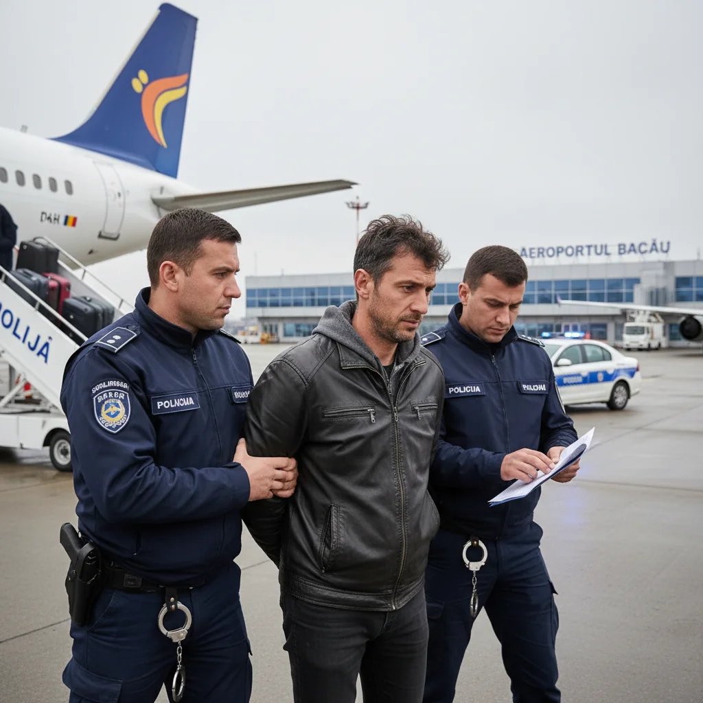 Fugit internațional prins pe Aeroportul Bacău după aterizarea cursei Londra-Bacău