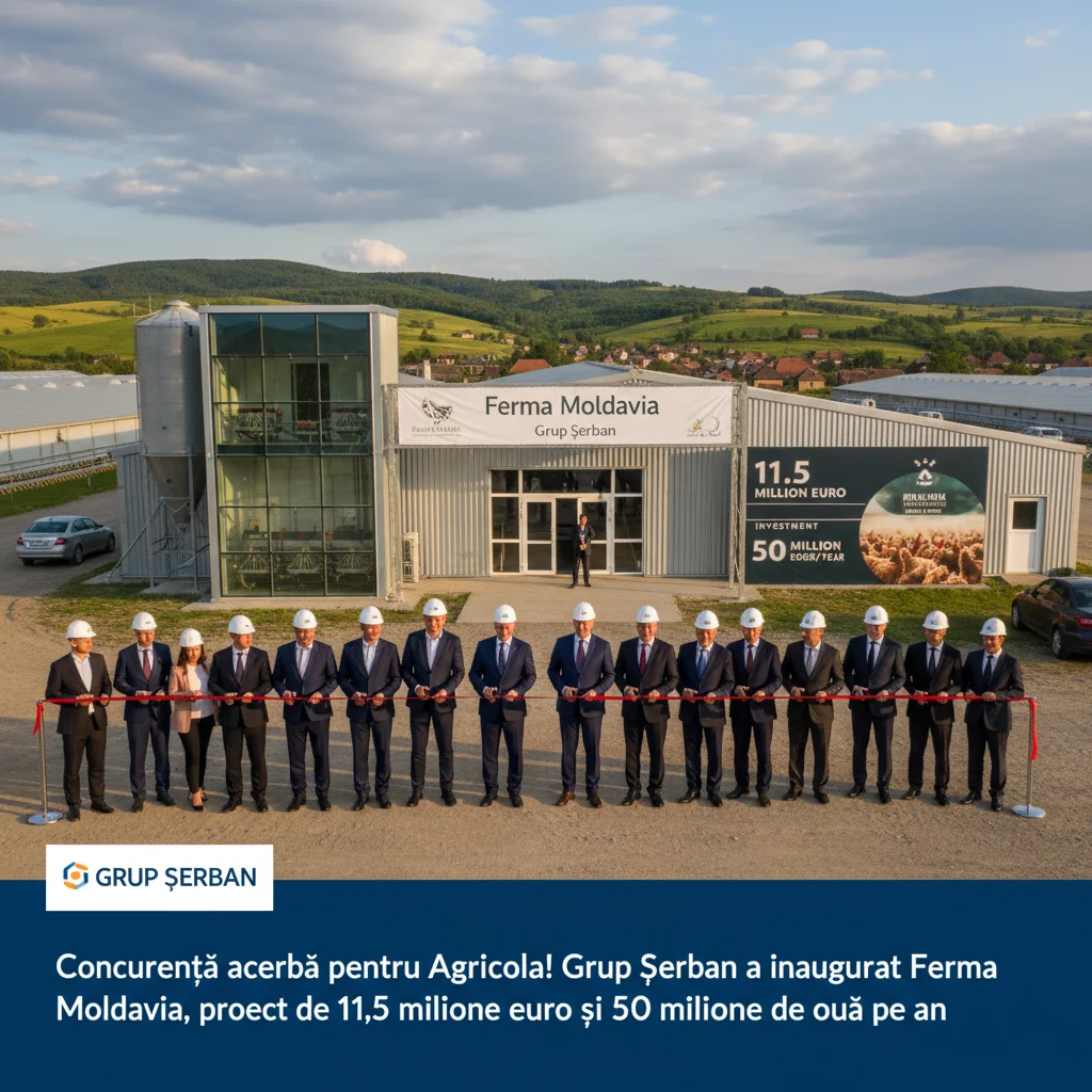 Grup Șerban deschide Ferma Moldavia, investiție de 11,5 milioane euro și producție anuală de 50 milioane ouă