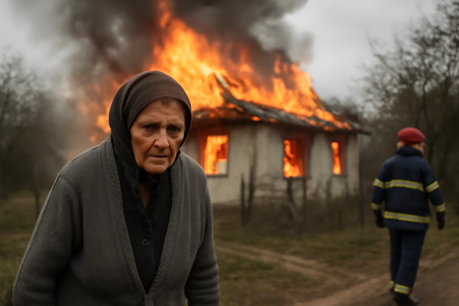 Incendiu devastator la o casă din Poduri, proprietară spitalizată