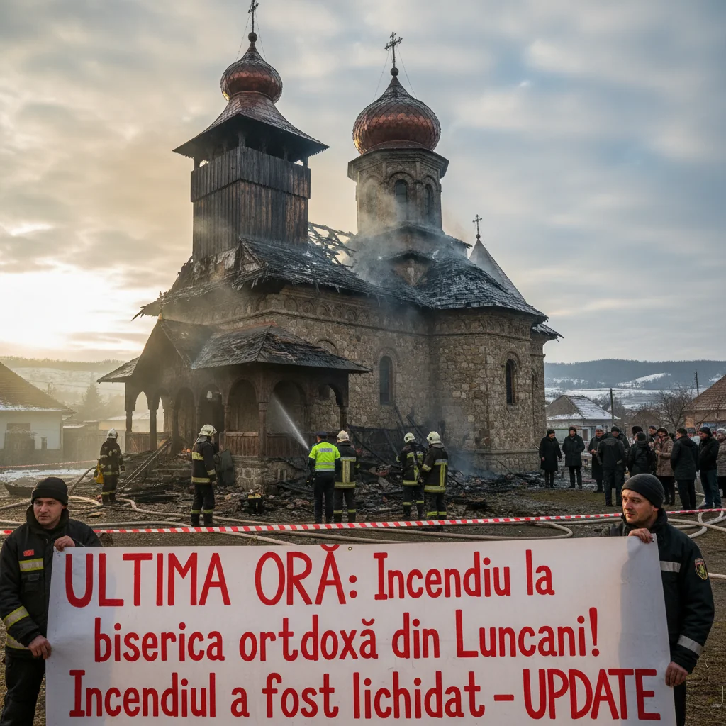 INCENDIU LA BISERICA ORTODOXĂ DIN LUNCANI, STINS - ULTIMELE INFORMAȚII
