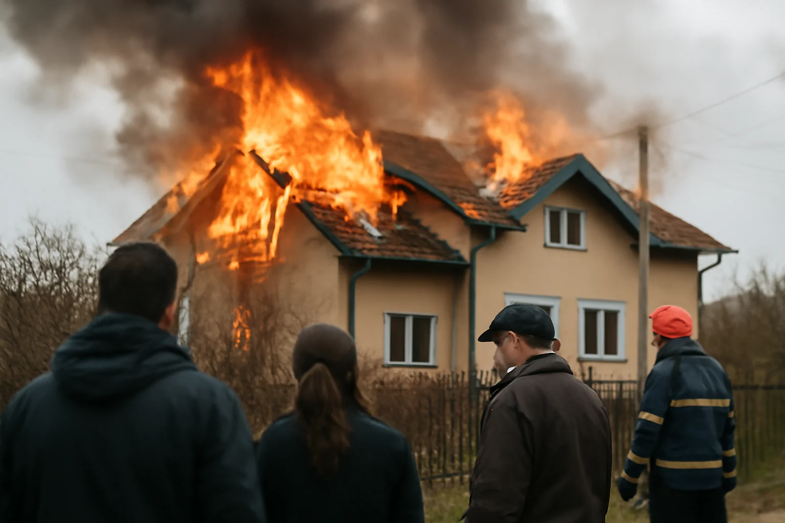 Incendiu la o casă tip duplex în Cleja, județul Bacău: intervenție cu mai multe autospeciale