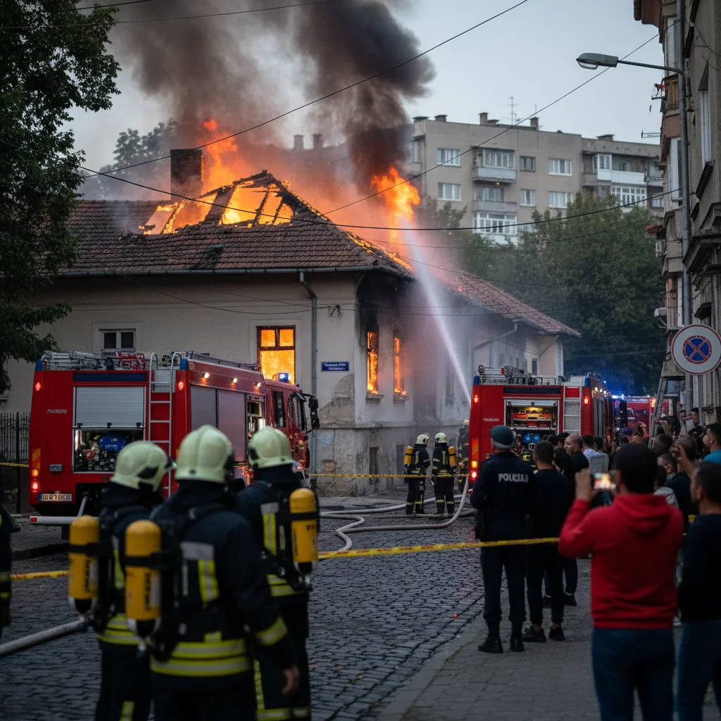 Incendiu la o locuință de pe strada Veronica Micle din municipiul Bacău – Pompierii acționează acum