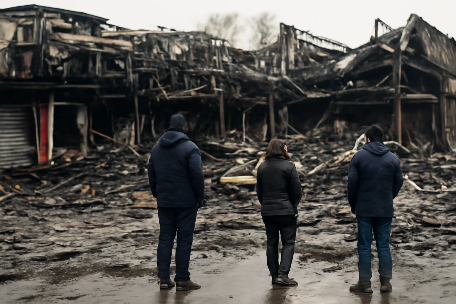 Incendiu la un complex de magazine din Comănești, județul Bacău: acoperiș afectat pe circa 300 mp