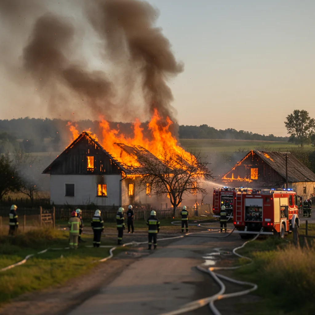Incendiu major la o gospodărie din comuna Agăș – FOTO