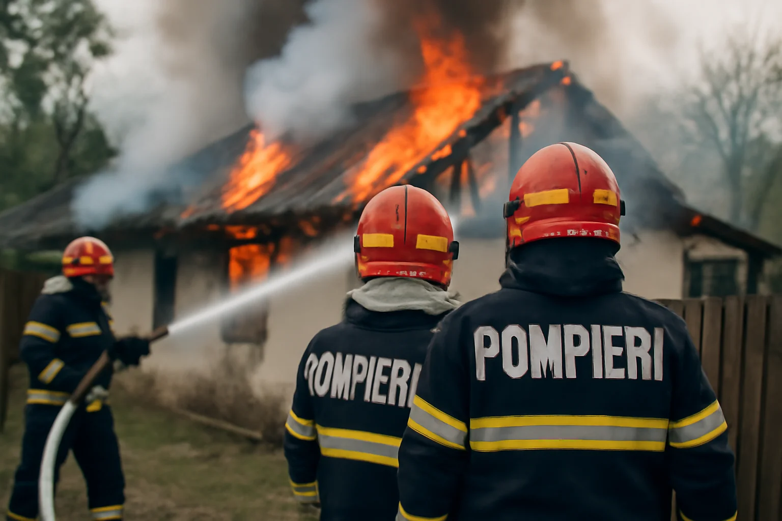 Incendiu puternic la o casă din comuna Prăjești – FOTO și UPDATE