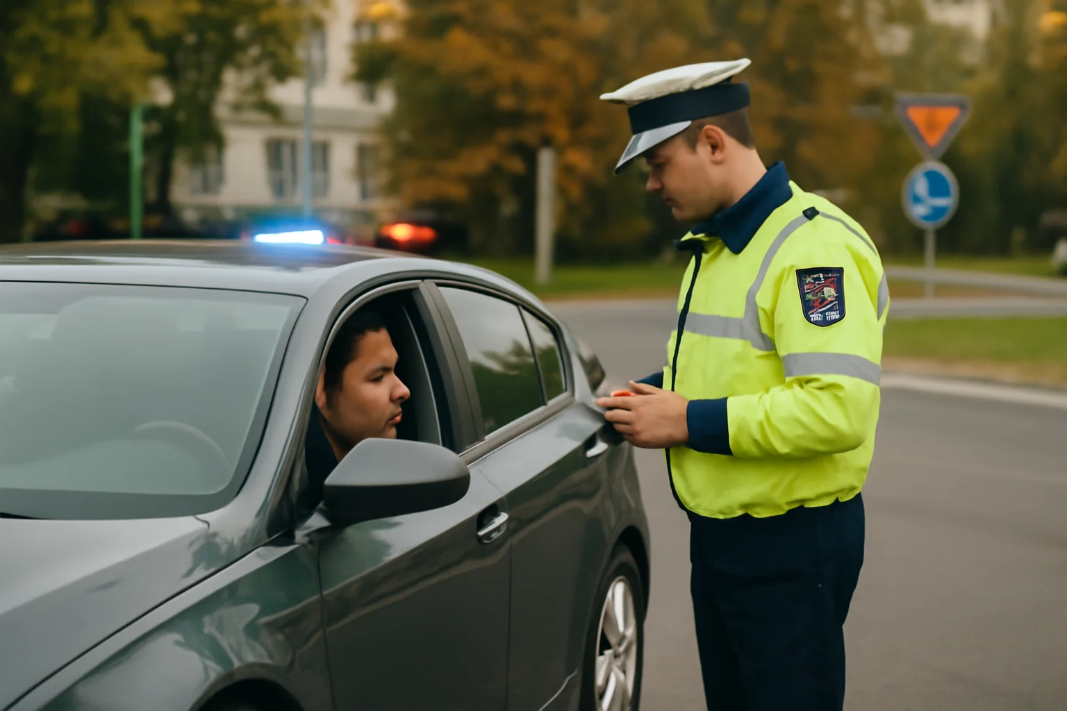 Intervenție a Poliției într-un sens giratoriu din Bacău, filmată și intens distribuită online