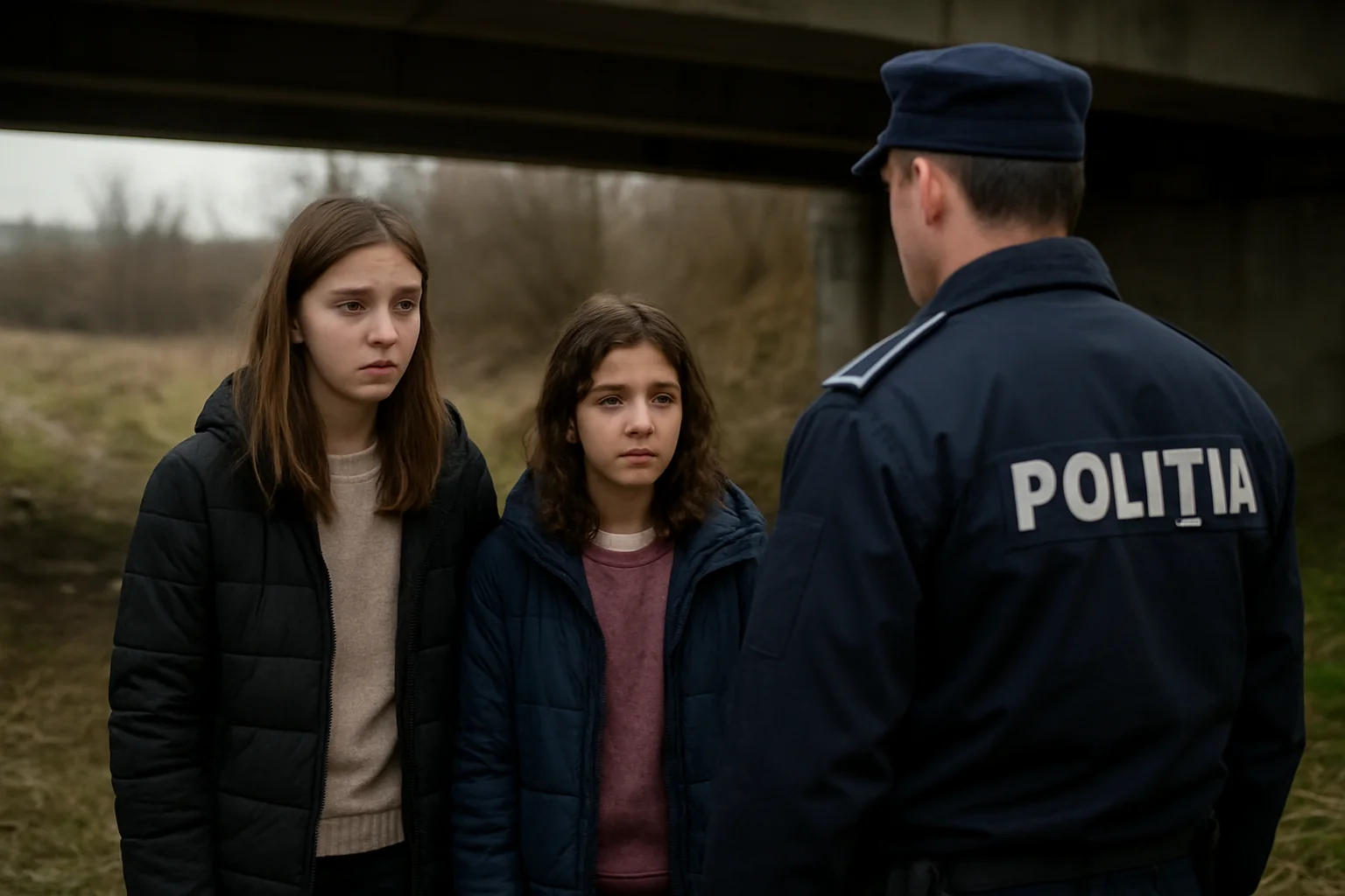 Minore din Vrancea descoperite de polițiști sub un pod în Bacău