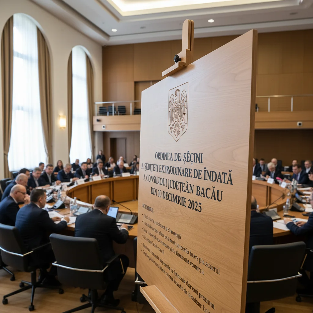 Ordinea de zi a ședinței extraordinare a Consiliului Județean Bacău, 10 decembrie 2025