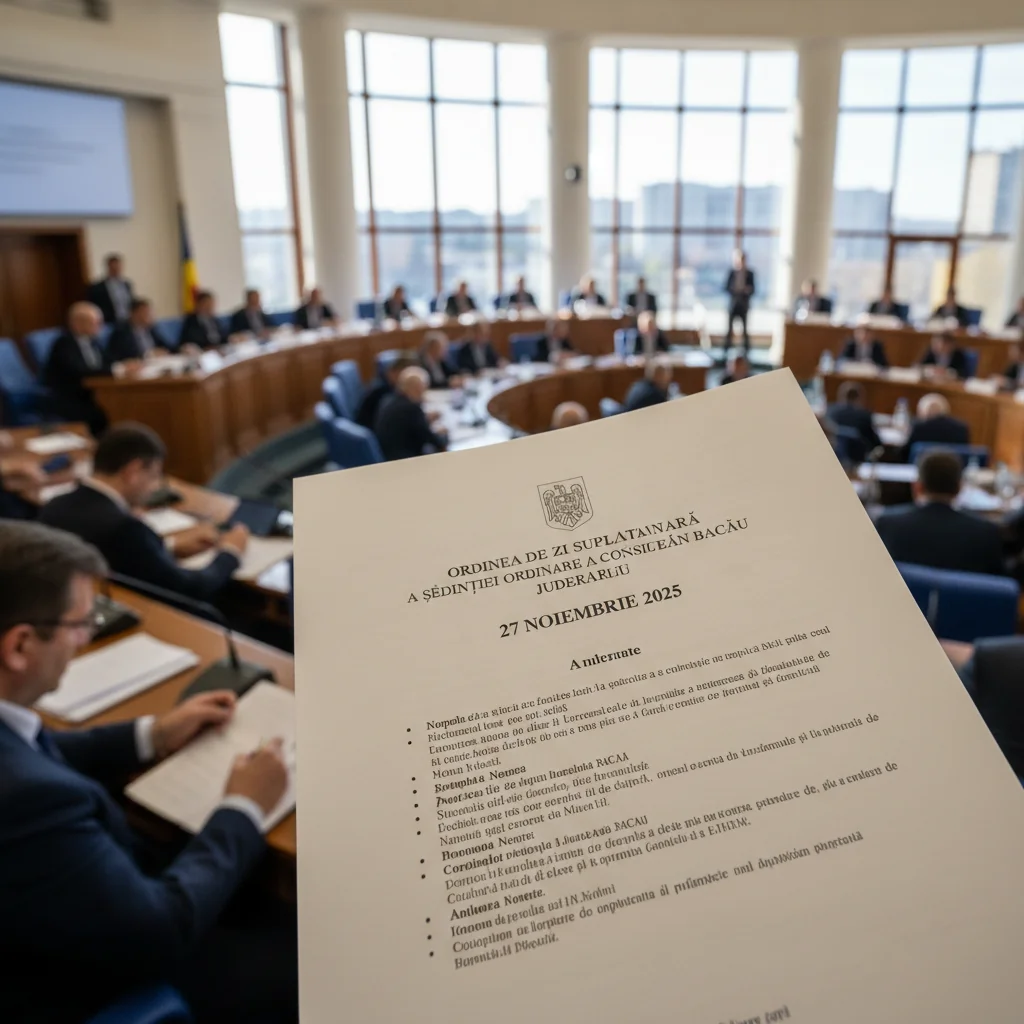 Ordinea de zi suplimentară a ședinței Consiliului Județean Bacău din 27 noiembrie 2025