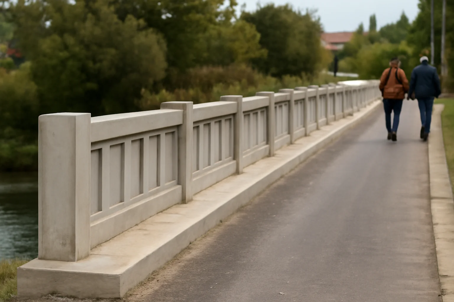 Parapeți de beton noi pentru podul de la Narcisa din Bacău, în cadrul lucrărilor de reabilitare