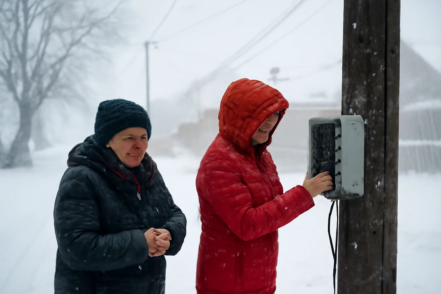 Patru localități din județul Bacău, fără curent electric din cauza ninsorii și viscolului