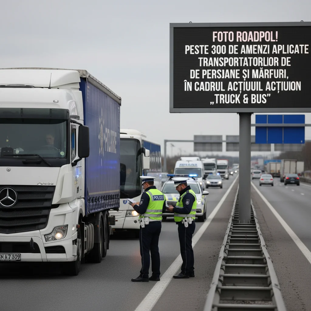 Peste 300 de amenzi pentru transportatorii de persoane și mărfuri în acțiunea Truck & Bus