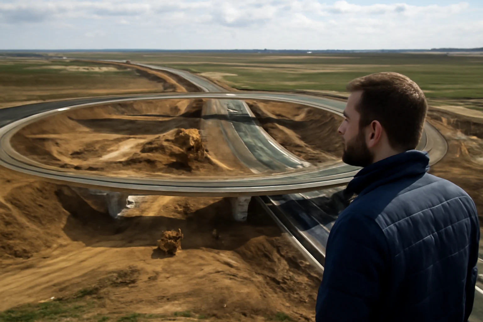 primele imagini cu nodul rutier turbion construit de UMB în Moldova