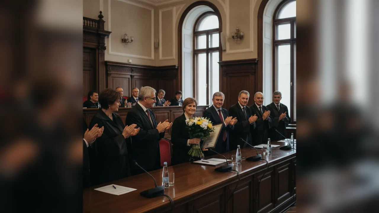 Prof. Elena Nechita, Vicepreședinte Senat, pensionată cu Diplomă de Excelență la Bacău