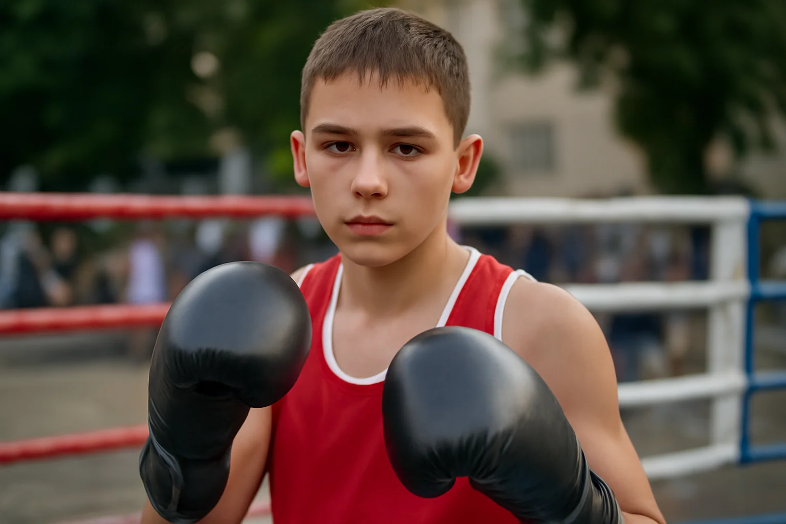 Pugilistul de 13 ani Dominick, fiul campionului băcăuan Dragoș Dulhac, impresionează cu un succes clar în ring