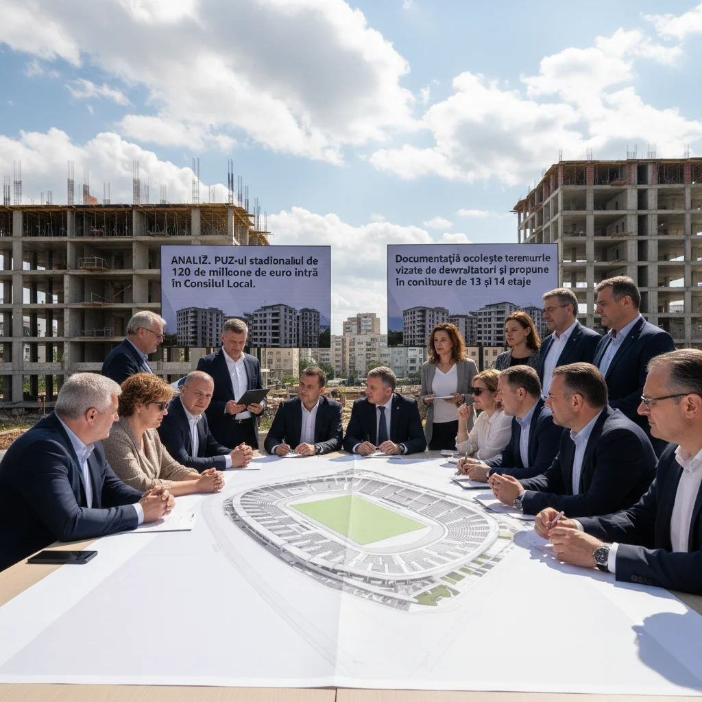 PUZ-ul stadionului de 120 milioane euro ajunge în Consiliul Local, propunând blocuri de 13 și 14 etaje fără terenurile dezvoltatorilor
