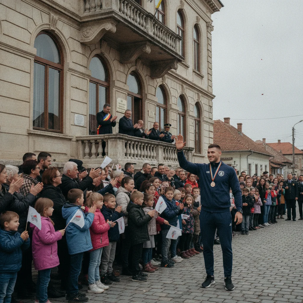 Răzvan Puiu, campion mondial la FC Pro, primit la Primăria Asău