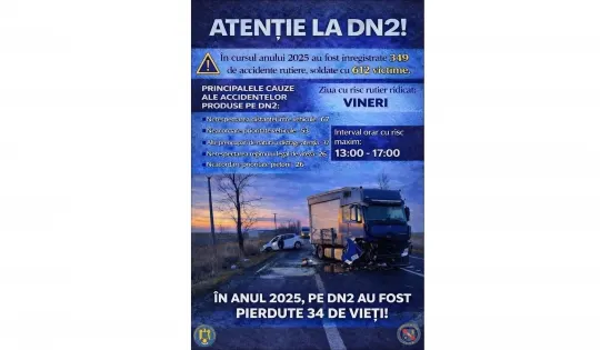 „RELEU” pe DN2, cu bilanțul greu din 2025: 612 victime