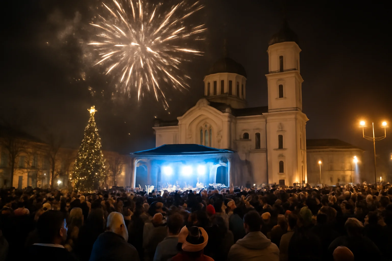Revelion 2026 în Piața Catedralei din Onești: bilanțul oficial al evenimentului prezentat la Bacău