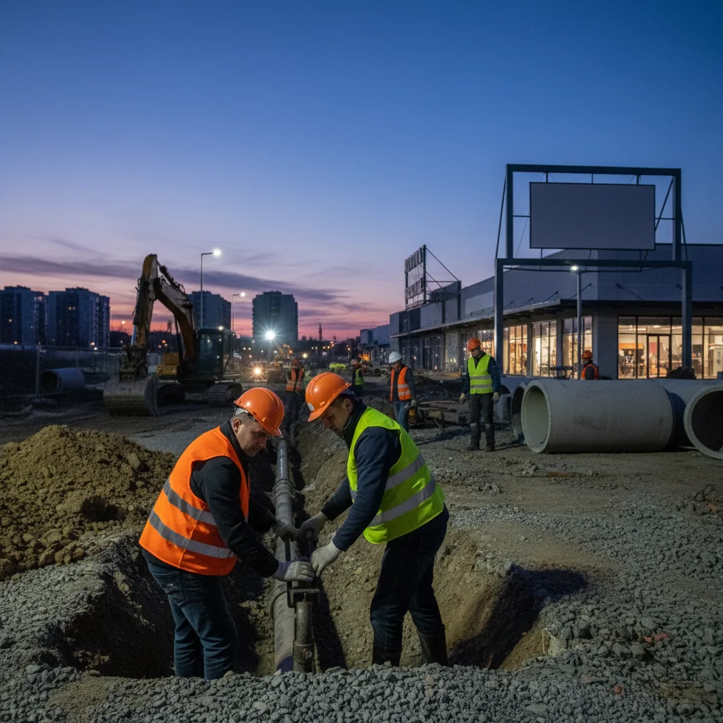 Sudul Bacăului fără apă în noaptea aceasta, pentru lucrări de branșare la Aurora Retail Park