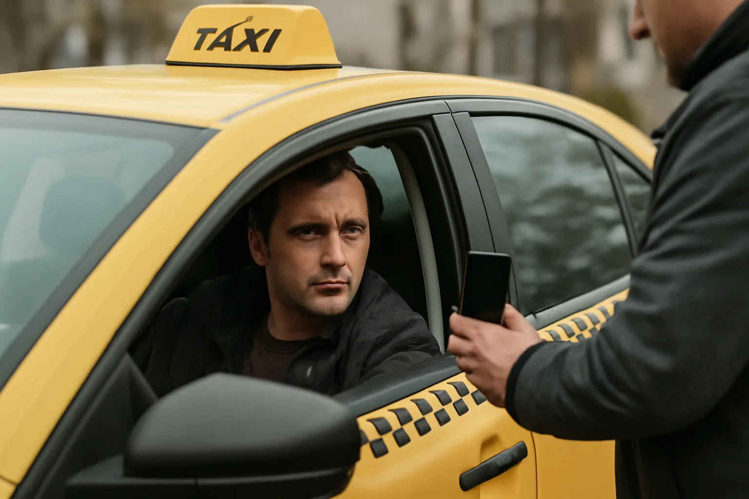 taximetrist intimidat după ce a refuzat să cumpere un telefon în timpul unei curse