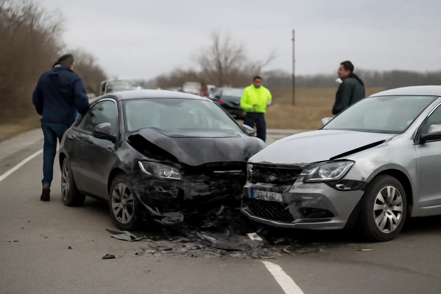 Trafic blocat pe DN 2G după un accident între două autoturisme în județul Bacău