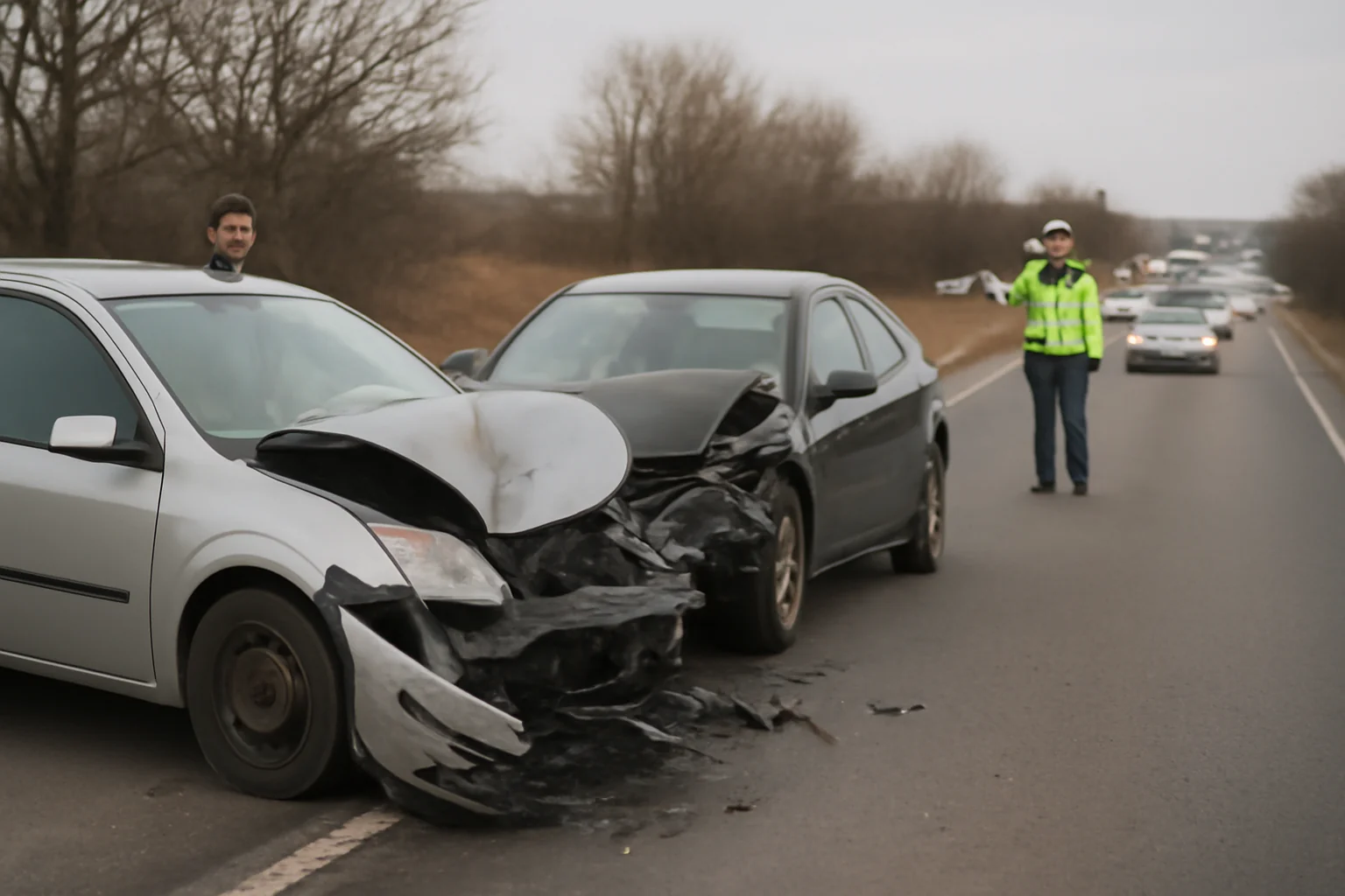 Trafic restricționat pe DN2 la Răcăciuni, după un accident cu două autoturisme în județul Bacău