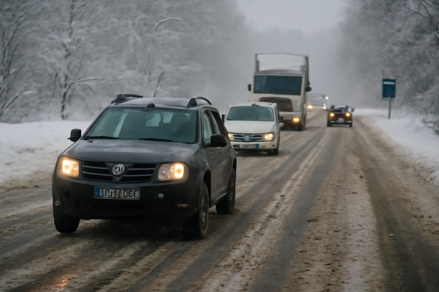 Trafic rutier în condiții de iarnă în județul Bacău, fără restricții anunțate