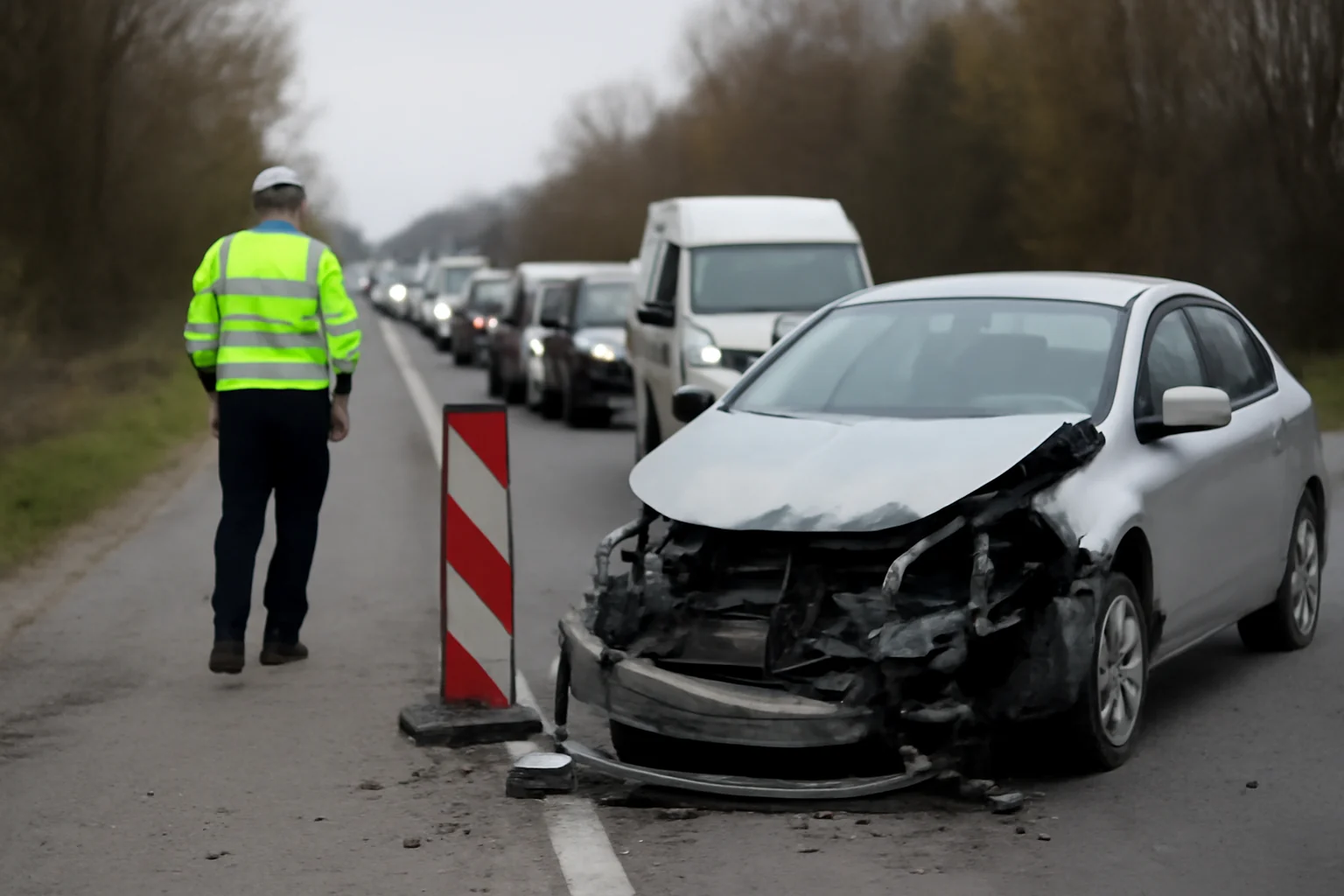 Trafic rutier îngreunat la Bacău după un accident pe DN2 la Răcăciuni