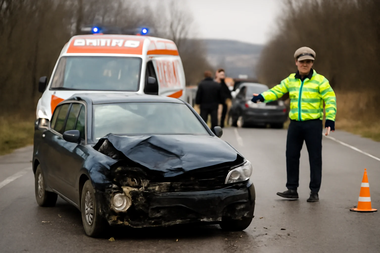 trei persoane rănite transportate la spital, circulația se face cu restricții