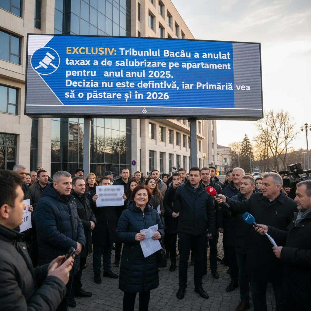 Tribunalul Bacău anulează taxa de salubrizare pe apartament pentru 2025, Primăria intenționând să o mențină în 2026