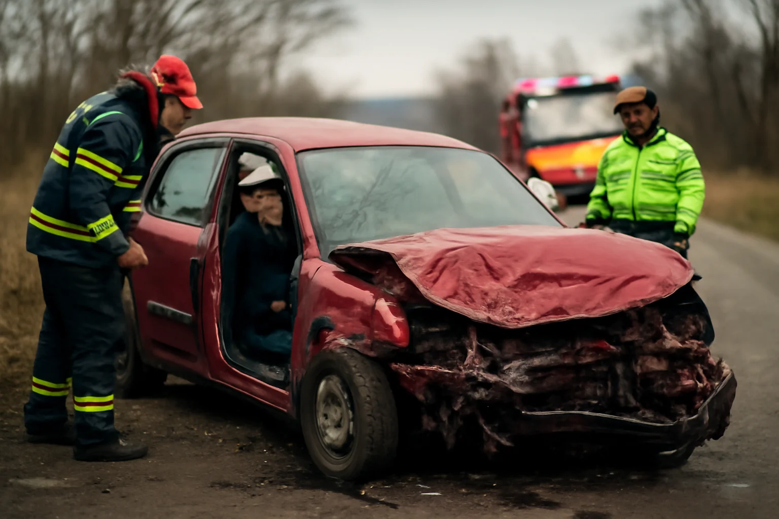 Victimă încarcerată într-un accident rutier din comuna Ardeoani, județul Bacău